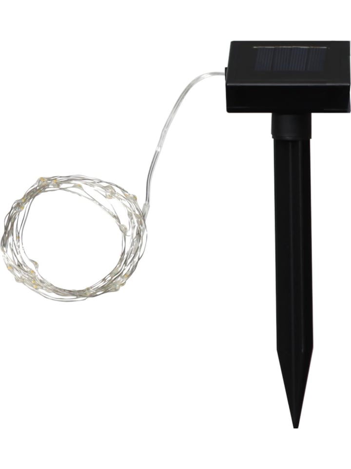 STAR Trading LED Solar Lichterkette Silberdraht 50 warmweiße LED L: 5m günstig kaufen onesize