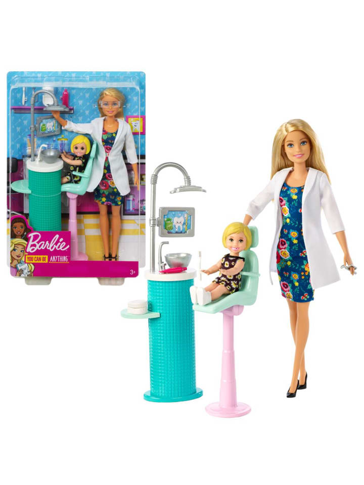 Barbie Barbie Zahnärztin | Spiel-Set mit Möbel, Puppe & Accessoires | Mattel günstig kaufen onesize