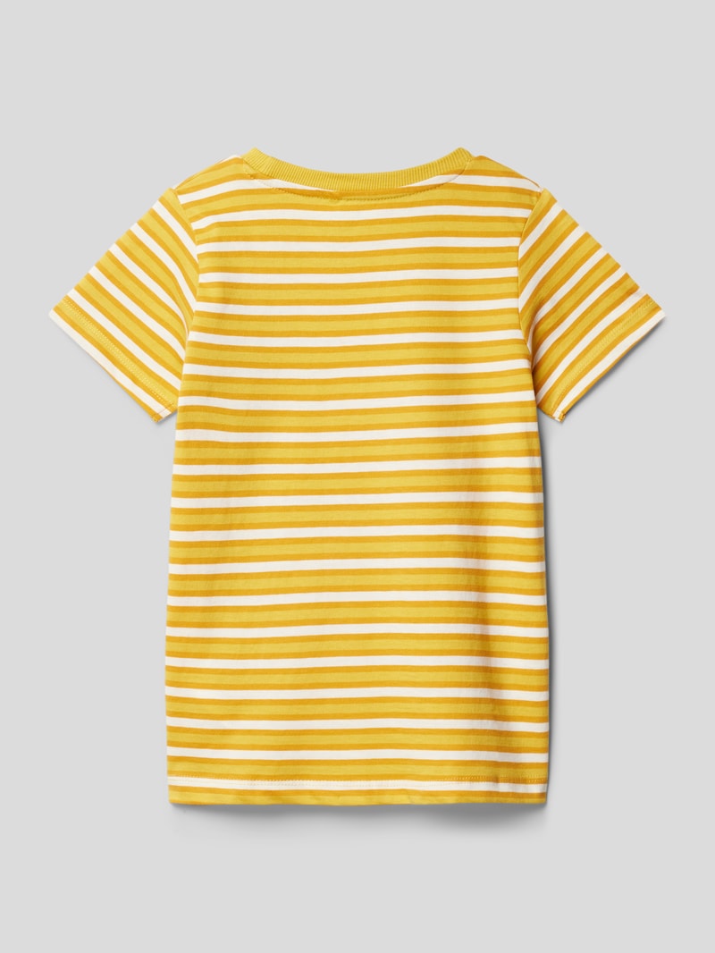 T-Shirt aus Baumwolle mit Motiv-Patch Modell 'DIK' in gelb