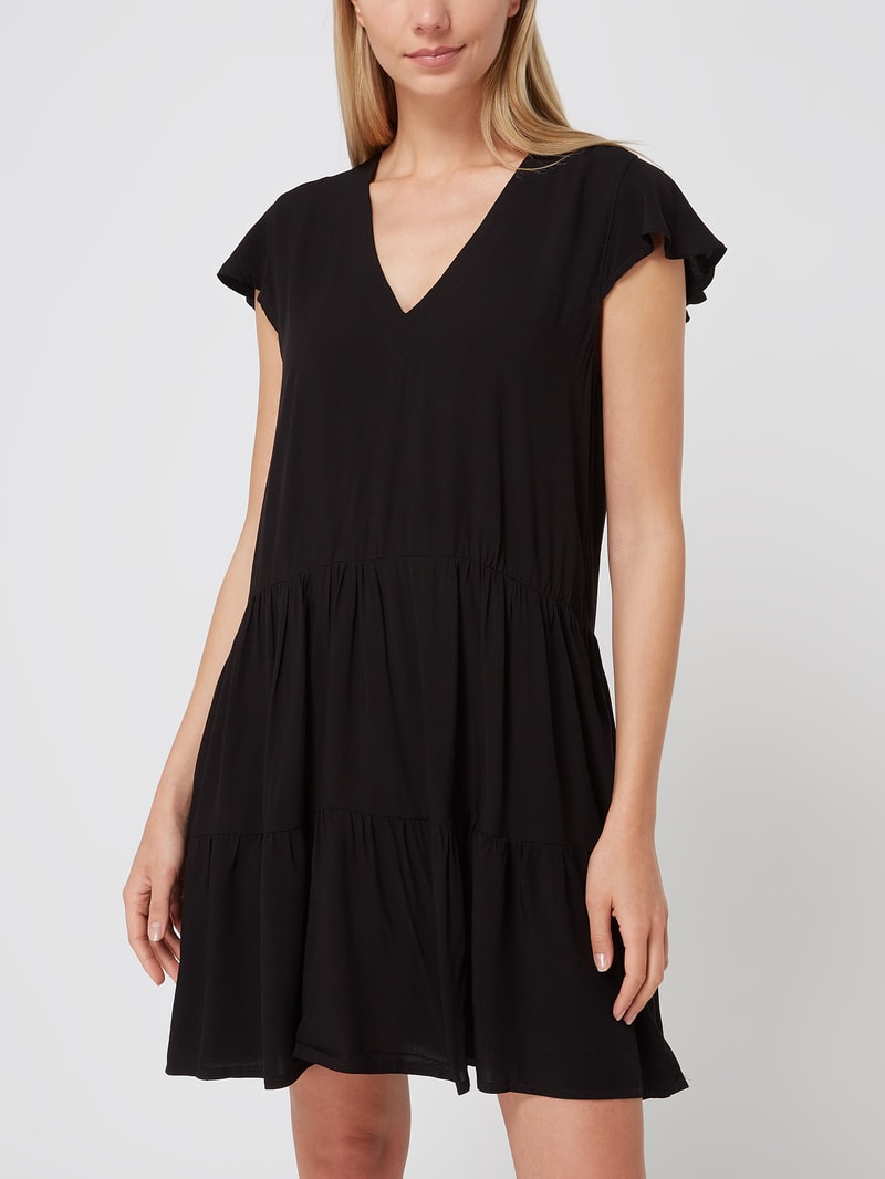 Shirtkleid aus Viskose in schwarz