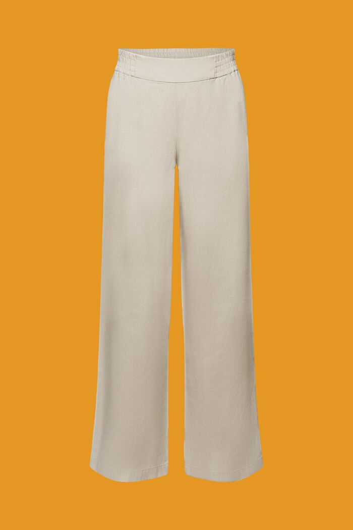Pull-on-Leinenhose mit weitem Bein