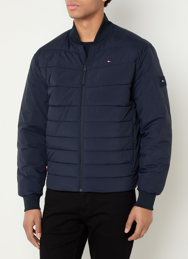 Jachetă bomber matlasată Tommy Hilfiger cu buzunare cu fermoar și logo