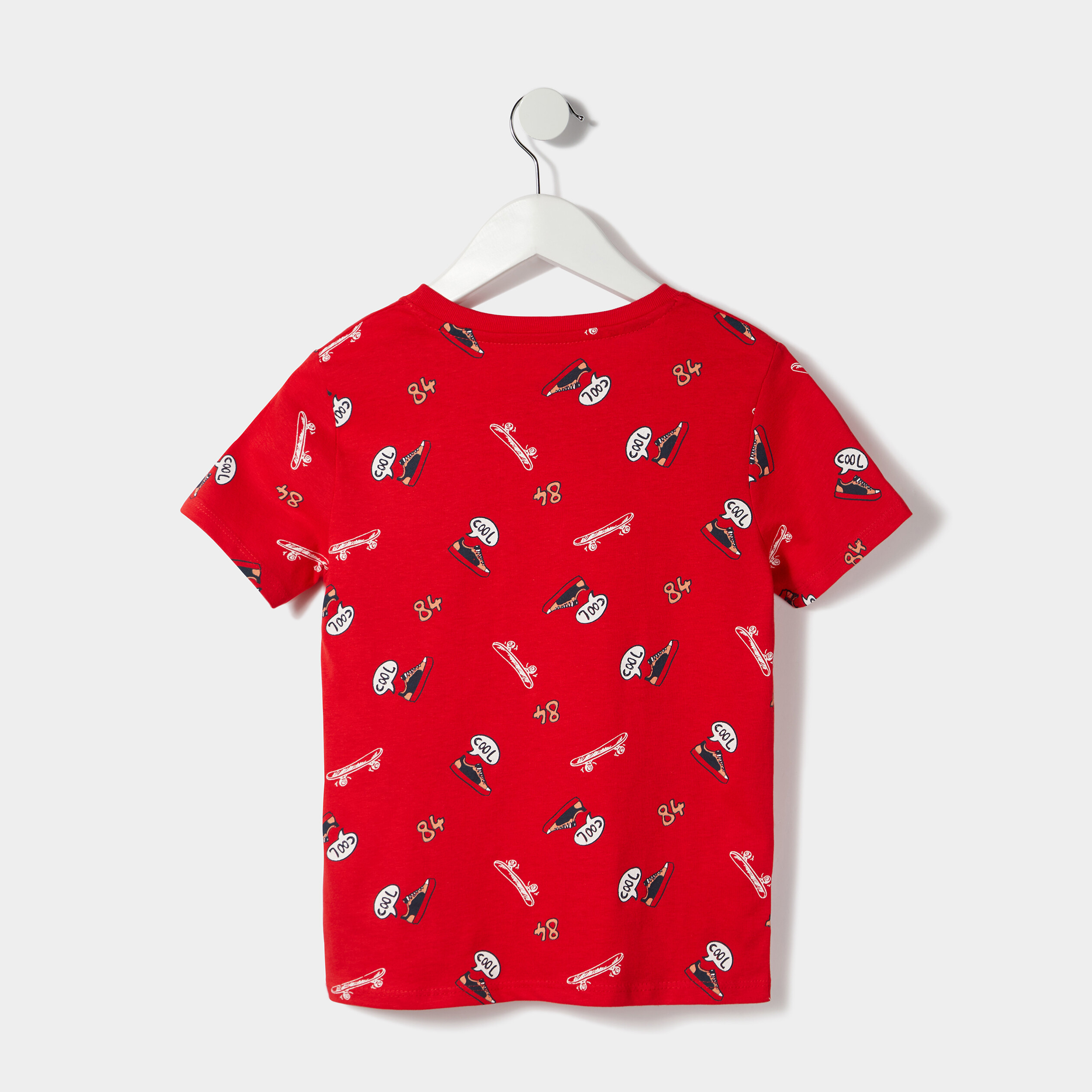 T-shirt manches courtes rouge fluo garçon | La Halle