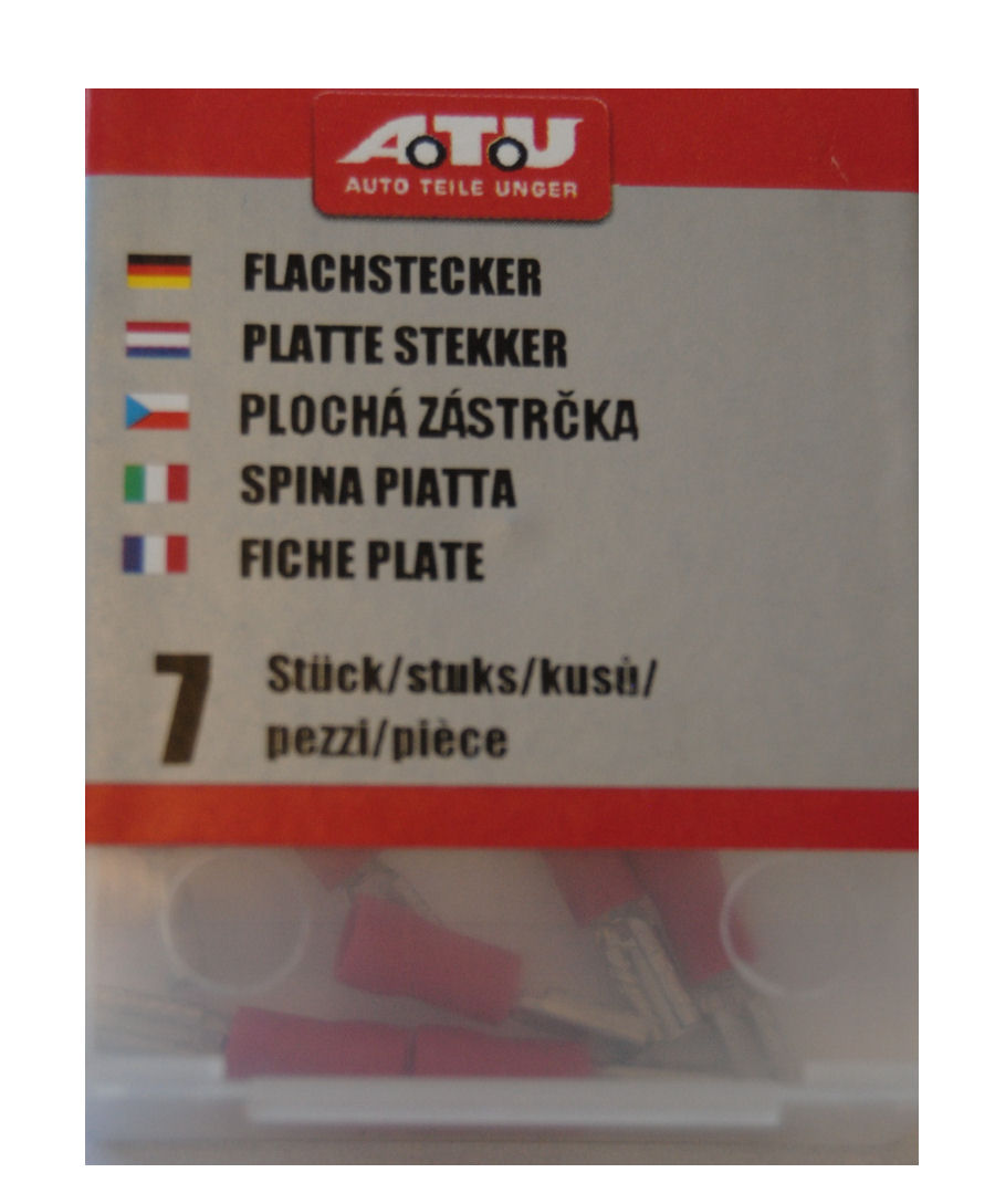 Kabel Flachstecker 2,8 mm rot Inhalt: 7 Stück - ATU