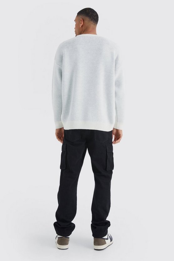 Tall Oversize Pullover mit V-Ausschnitt