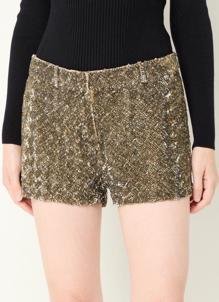 Pantaloncini a vita alta e aderenti con paillettes di ba&sh Loul