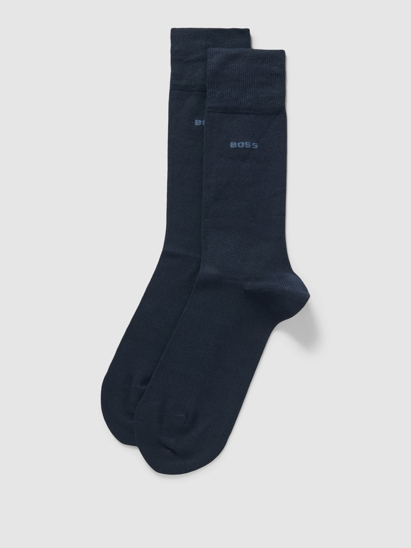 Socken mit Label-Detail im 2er-Pack in marineblau