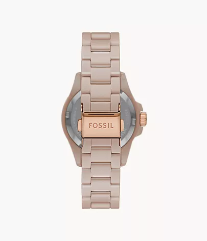 Fossil Uhr FB-01 3-Zeiger-Werk Keramik karamellfarben