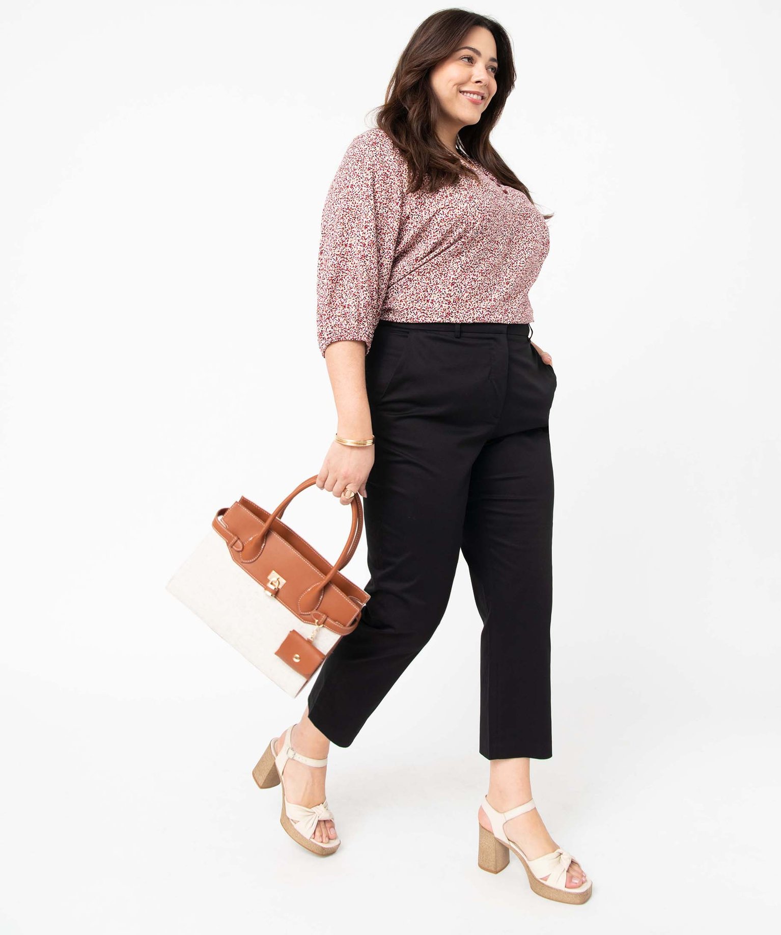 Blouse imprimée à manches 3/4 femme grande taille imprime | GEMO