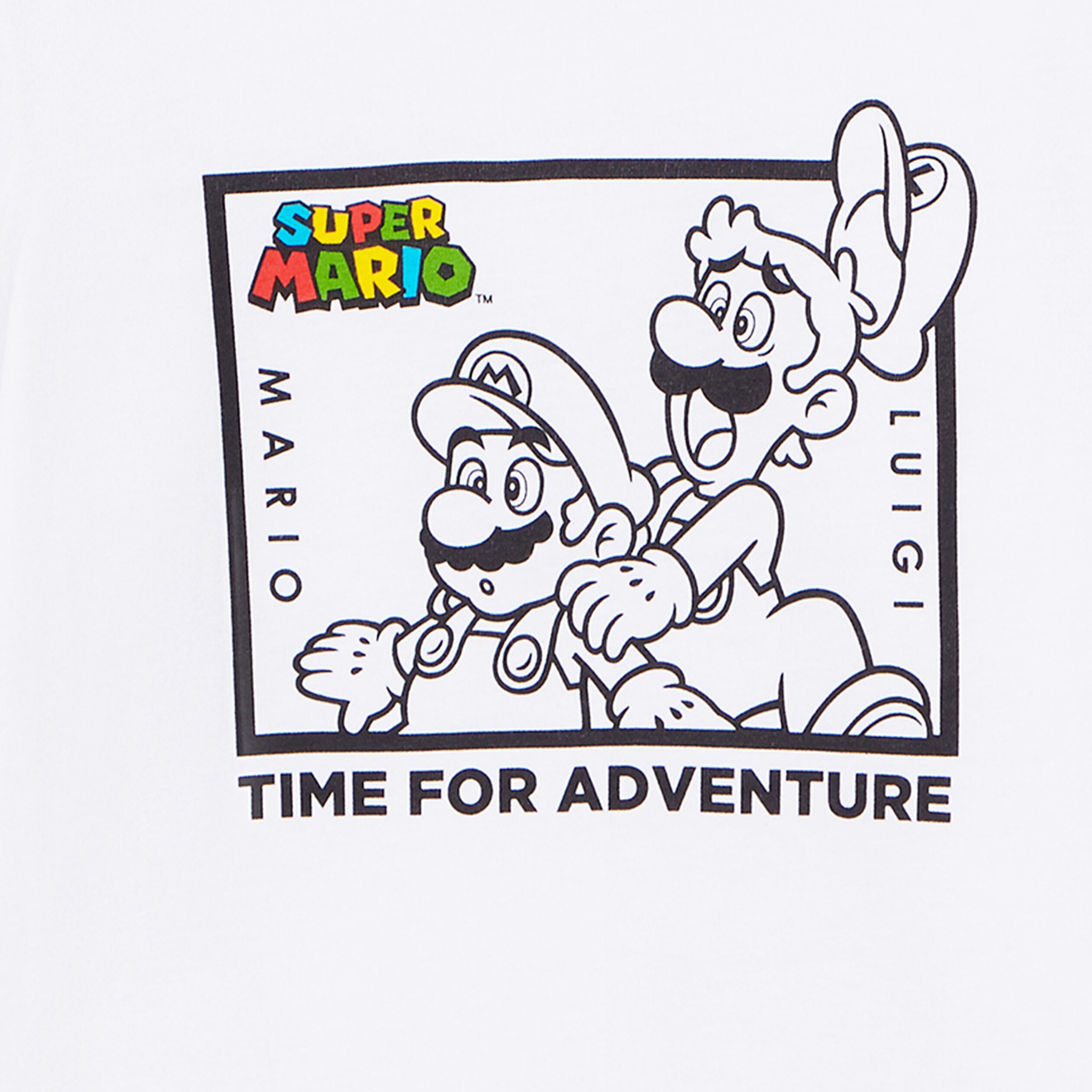 T-shirt col rond effet 2-en-1 Mario blanc garçon | La Halle