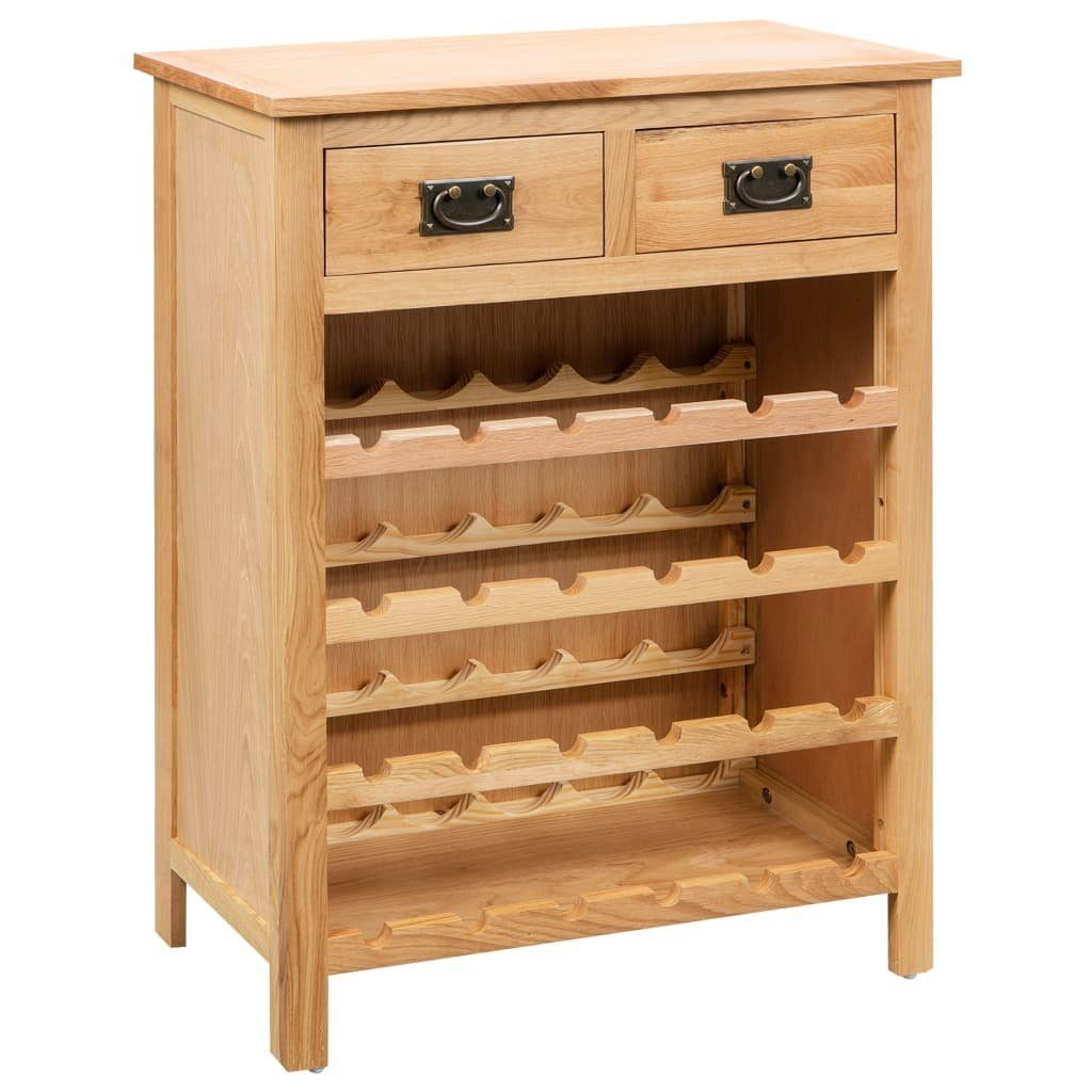 vidaXL Weinregal Weinschrank 72x32x90 cm Massivholz Eiche, 1-tlg.