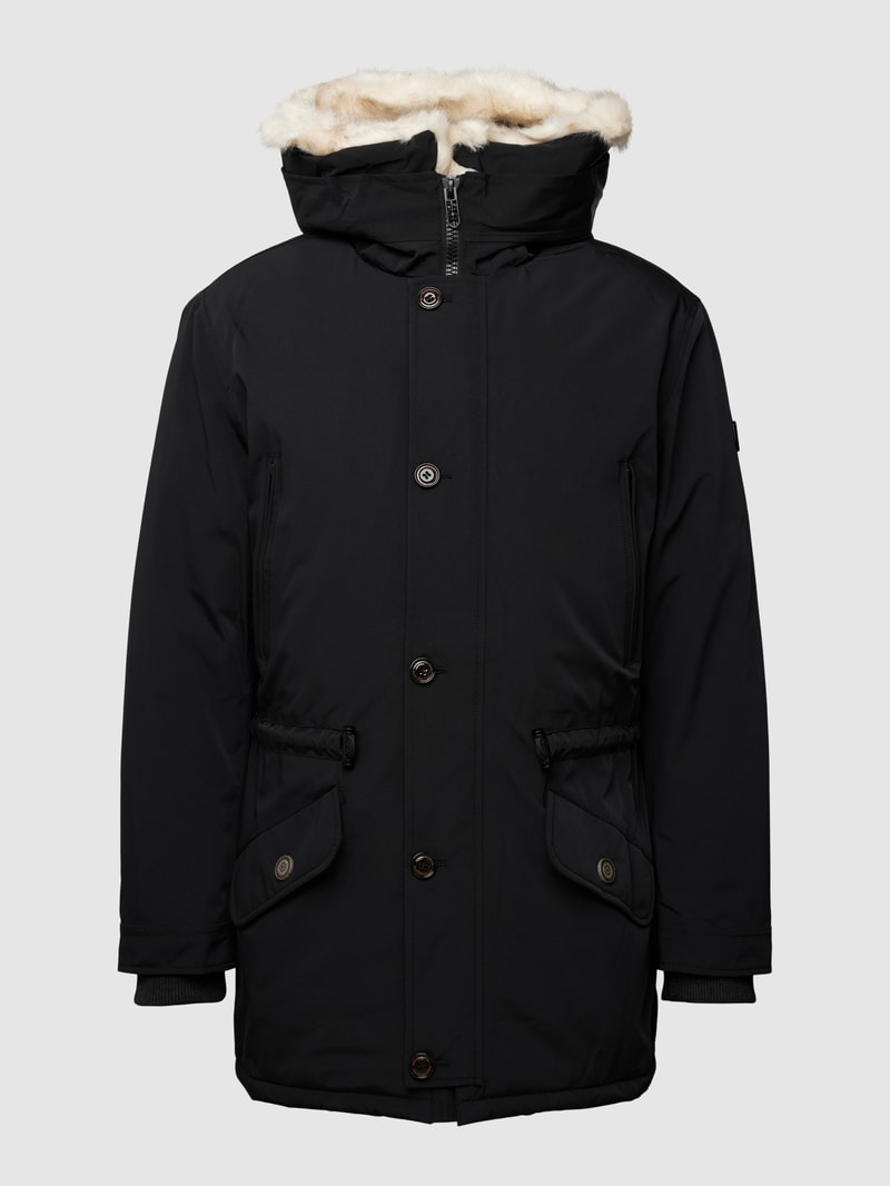 Funktionsjacke mit Kunstfellbesatz Modell 'BLACK X MEN' in schwarz