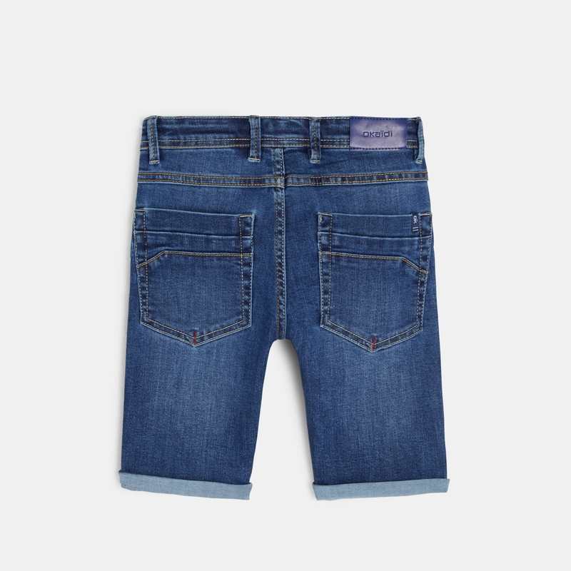 Bermuda slim en jean hyper stretch bleu garçon