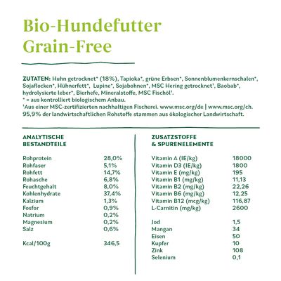 Yarrah Bio Getreidefrei mit Bio Huhn