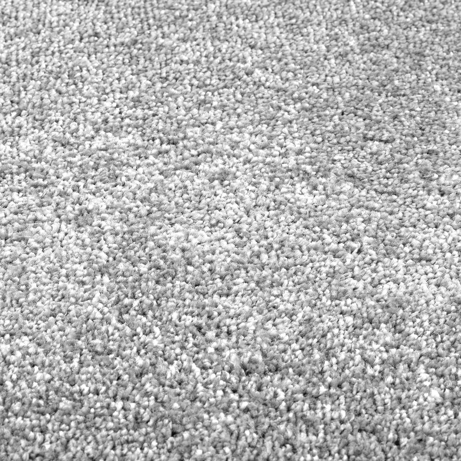 Hochflor-Bettumrandung Sundae Silber 73, 3 Größen, Teppichläufer Floordirekt, Höhe 13.5 mm, (3-tlg), Velours