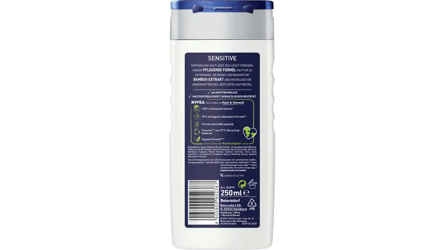 NIVEA MEN Duschgel Sensitive 3 in 1 250 ml