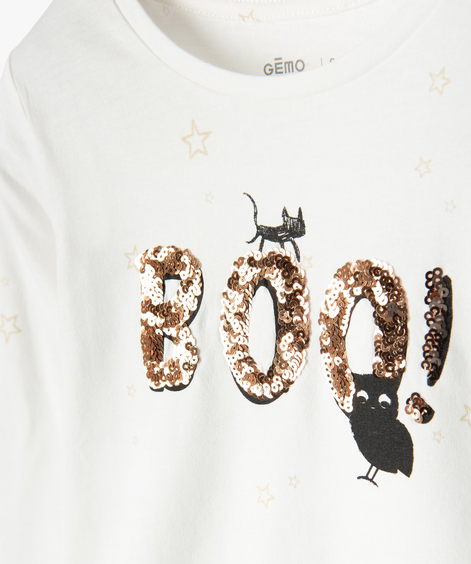 Tee-shirt fille avec motifs en sequins brodés | GEMO