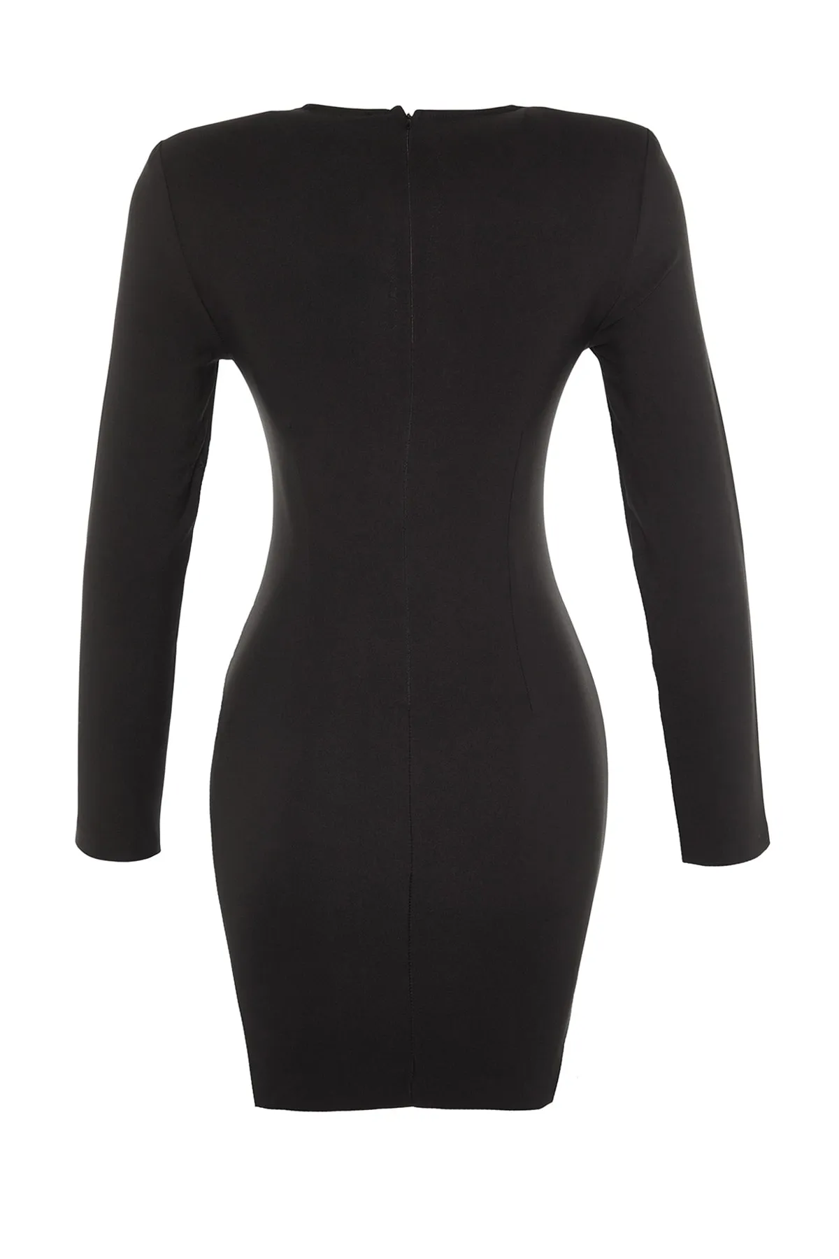 Trendyol Collection  Schwarzes, gewebtes, elegantes Abendkleid mit Bügeln TPRAW23EL00175