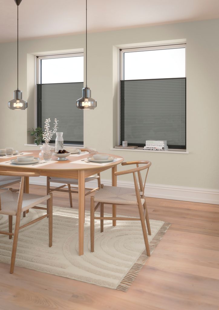 HVEN plisségardin 60x130 cm topp/bunn grå