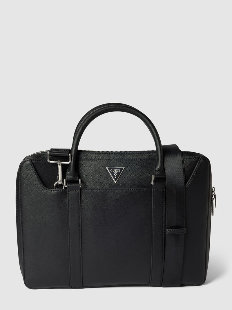 Laptoptasche mit Label-Applikation in schwarz