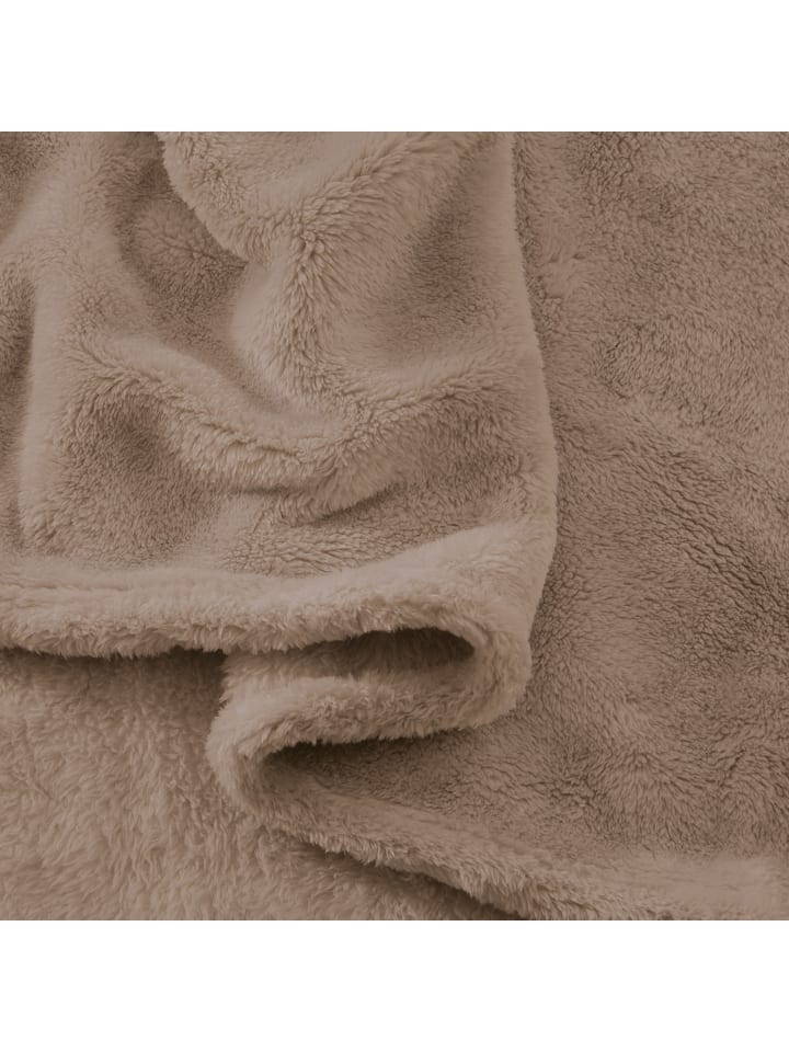 Erwin Müller Fleece Wohndecke XXL mit Ärmeln Foggia in taupe günstig kaufen 150 x 220 cm