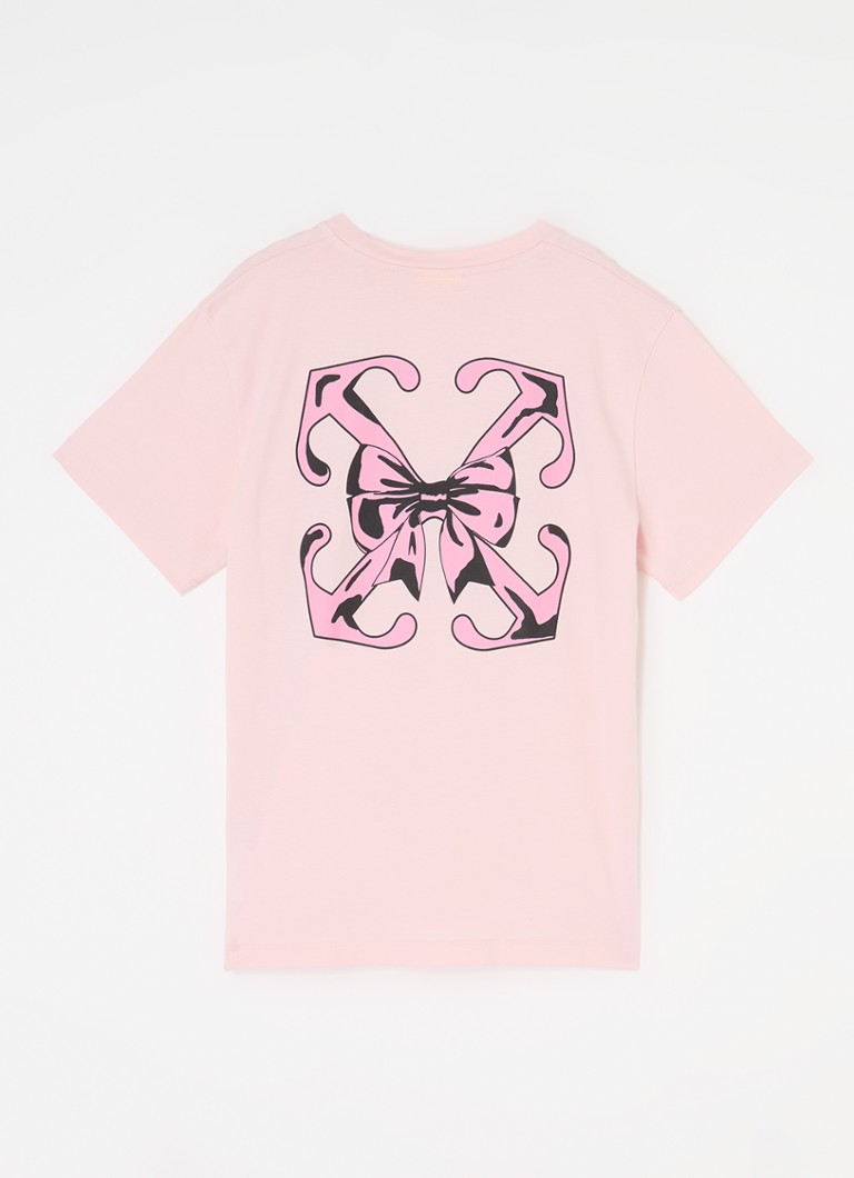 Tricou Off-White cu arc și săgeată, cu logo și imprimeu pe spate.