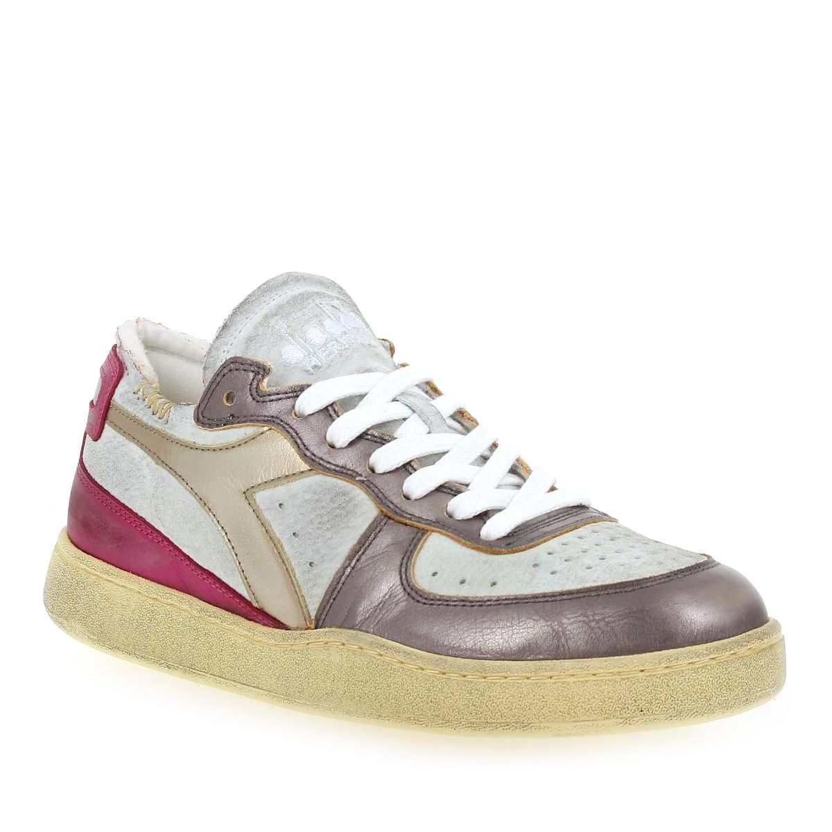 Diadora heritage  MI BASKET ROW - Fuchsia Blanc
