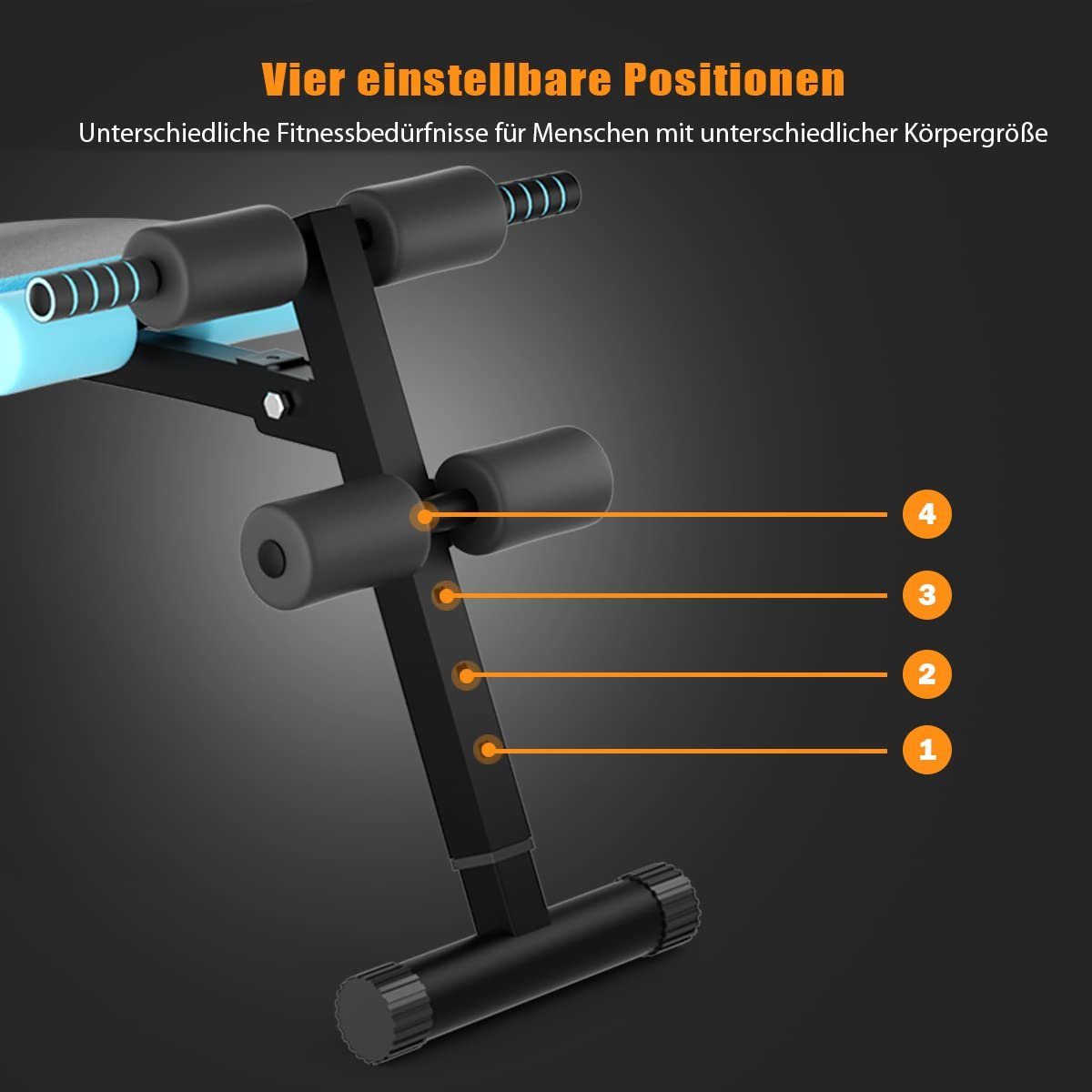 COSTWAY Hantelbank Schrägbank, klappbar, mit 4 einstellbaren Stufen