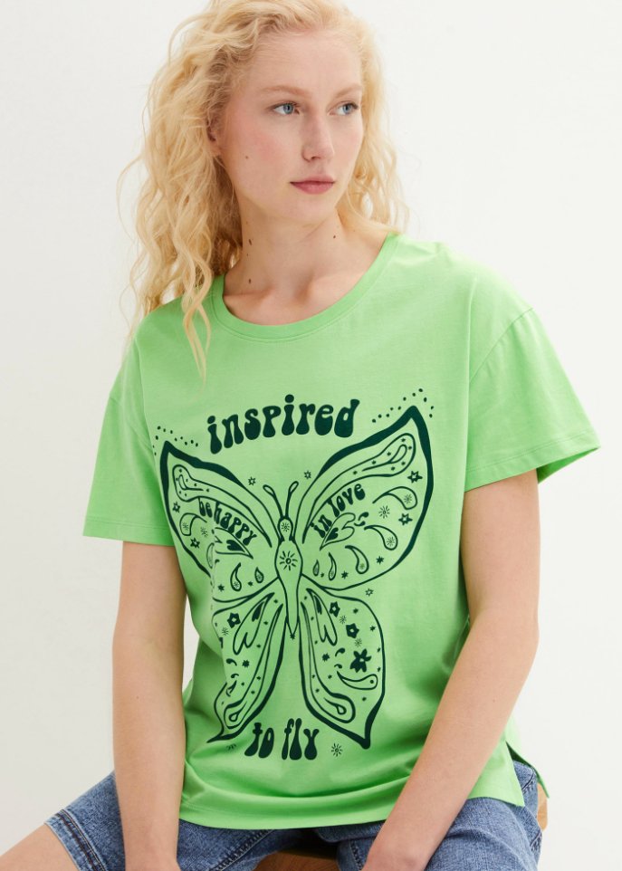 T-Shirt mit platziertem Druck aus Bio-Baumwolle