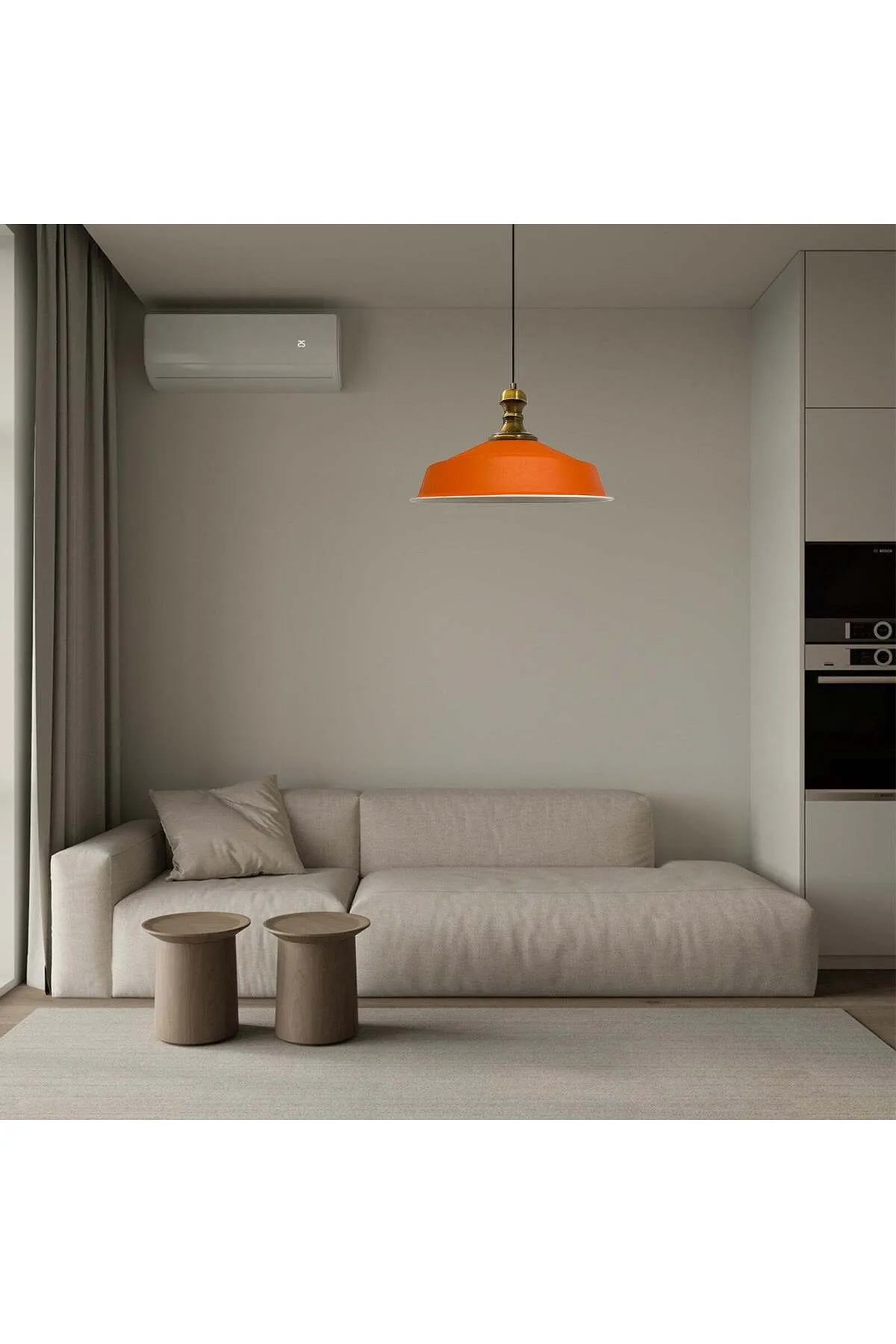 Bamyum  Pendelleuchte Asletl-Knob, Metall, 41 cm, Orange Lampe