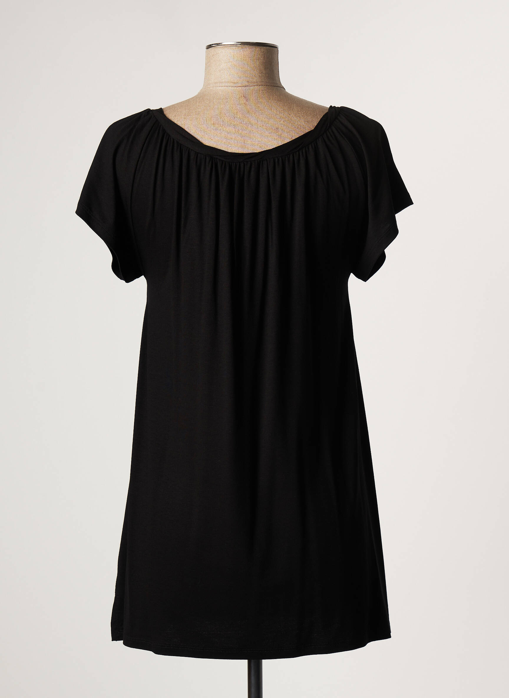 Lauren Vidal Tuniquemanchecourte Femme couleur noir