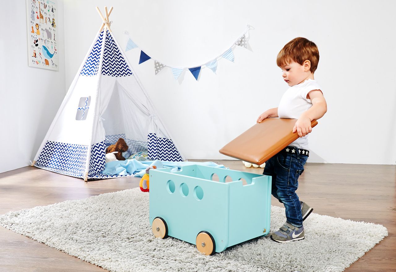 Pinolino Kinderträume Pinolino Spielzeugkiste mit Rollen Jim, mint