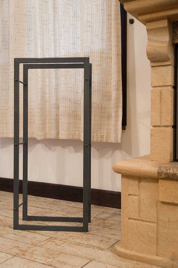 DanDiBo Kaminholzregal Kaminholzregal Kaminholzständer 100 cm Grau 80003 Holzkorb Kaminholzhalter Regal