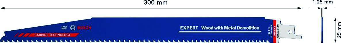 Bosch Blauw Accessoires 2608900402 Expert âWood with Metal Demolitionâ S 1267 XHM reciprozaagblad 10-delig