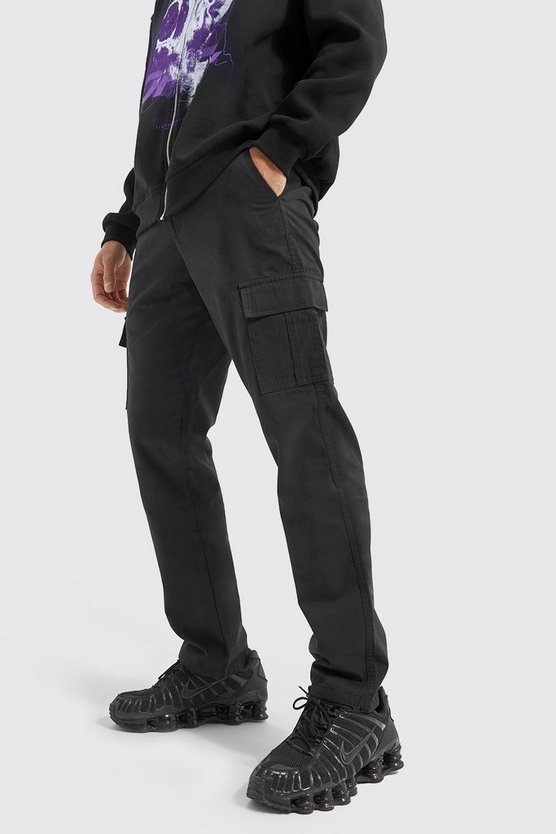 Twill Cargo-Hose mit geradem Bein