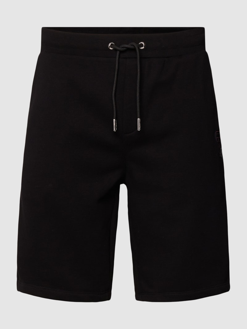 Sweatshorts mit Label-Detail in schwarz