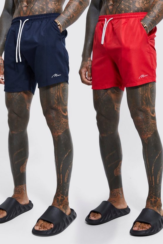 2er-Pack Man Signature Badehose