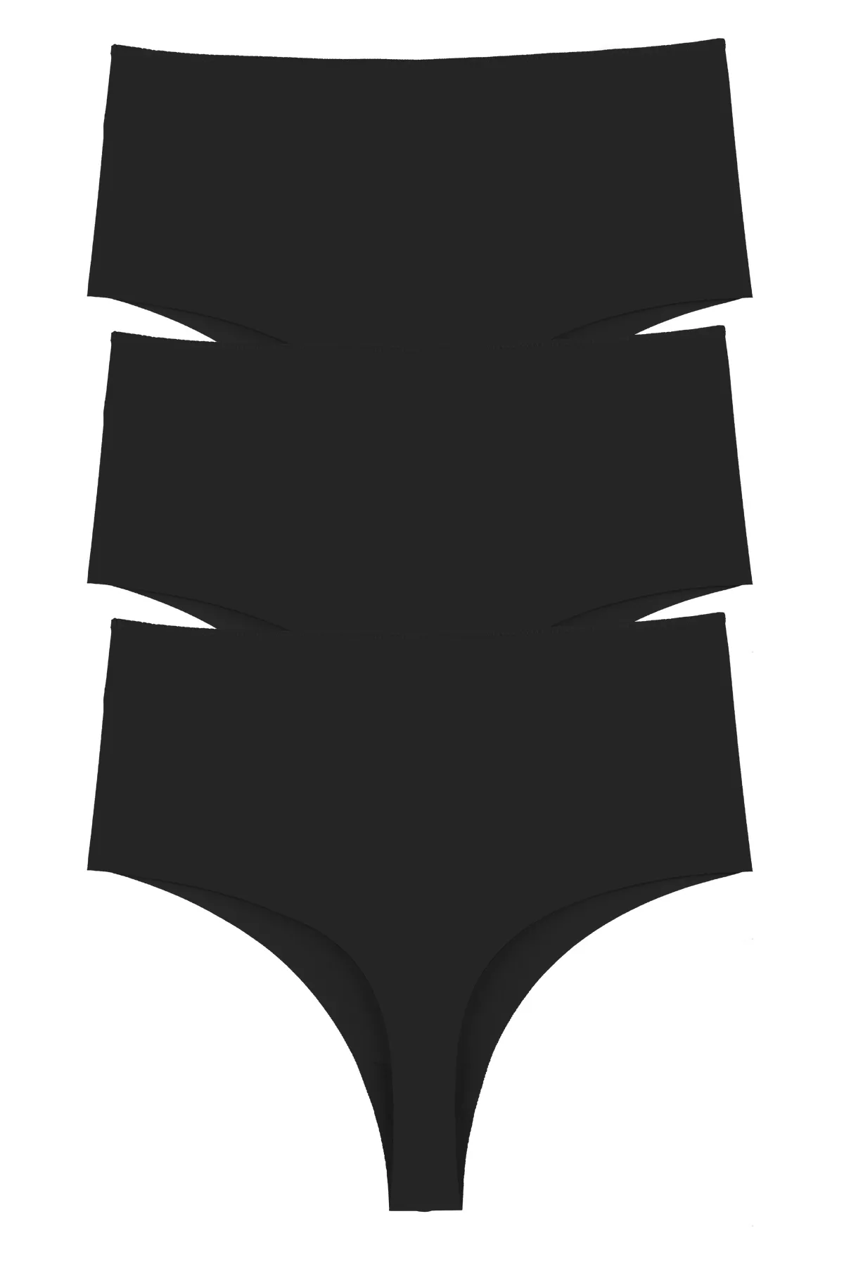 Sensu  Lasergeschnittener Damen-Tanga mit hoher Taille, 3er-Set KTS5002