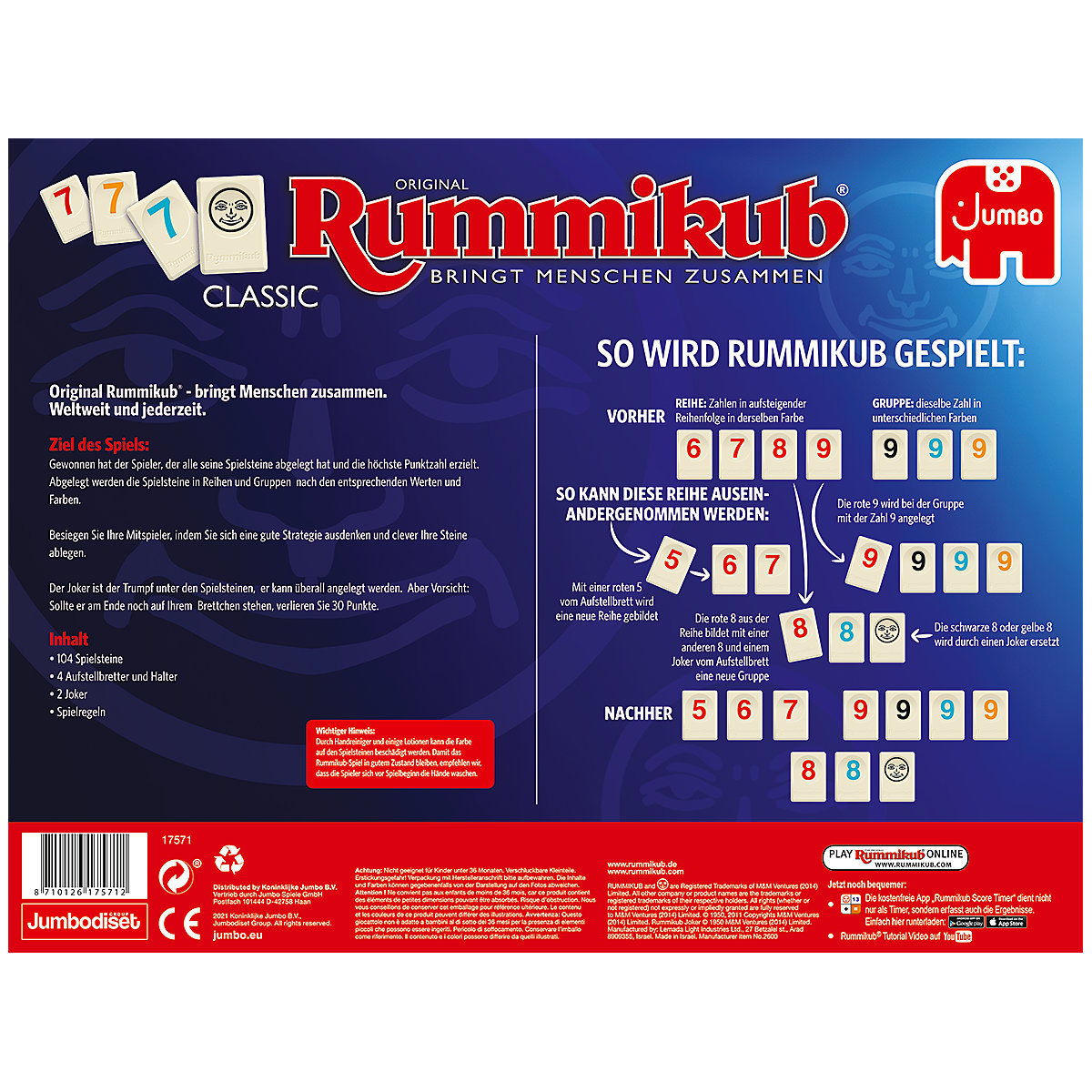 SPIEL DES JAHRES 1980 - Original Rummikub Classic