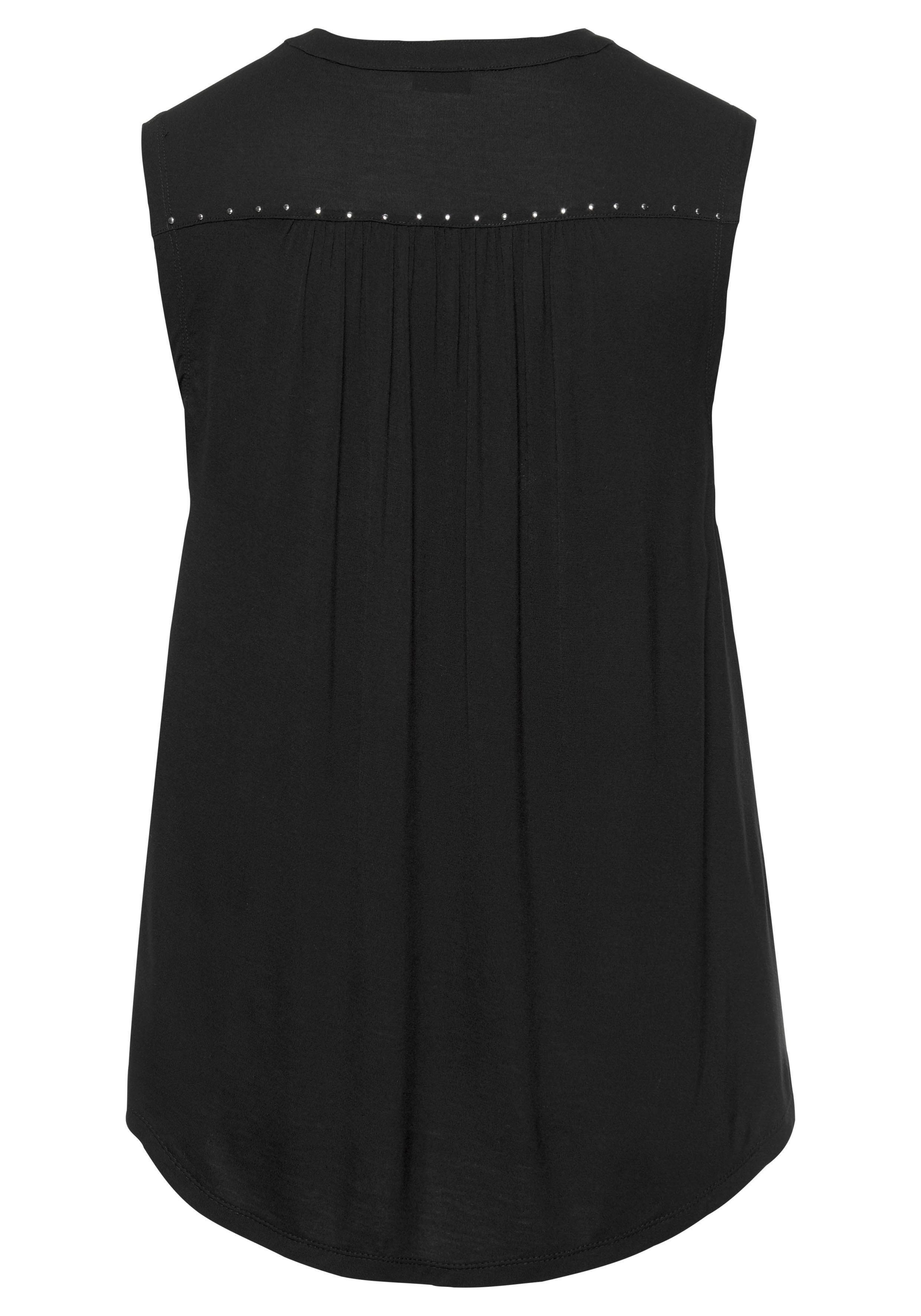 LASCANA Tanktop mit silberfarbenen Nietendetails