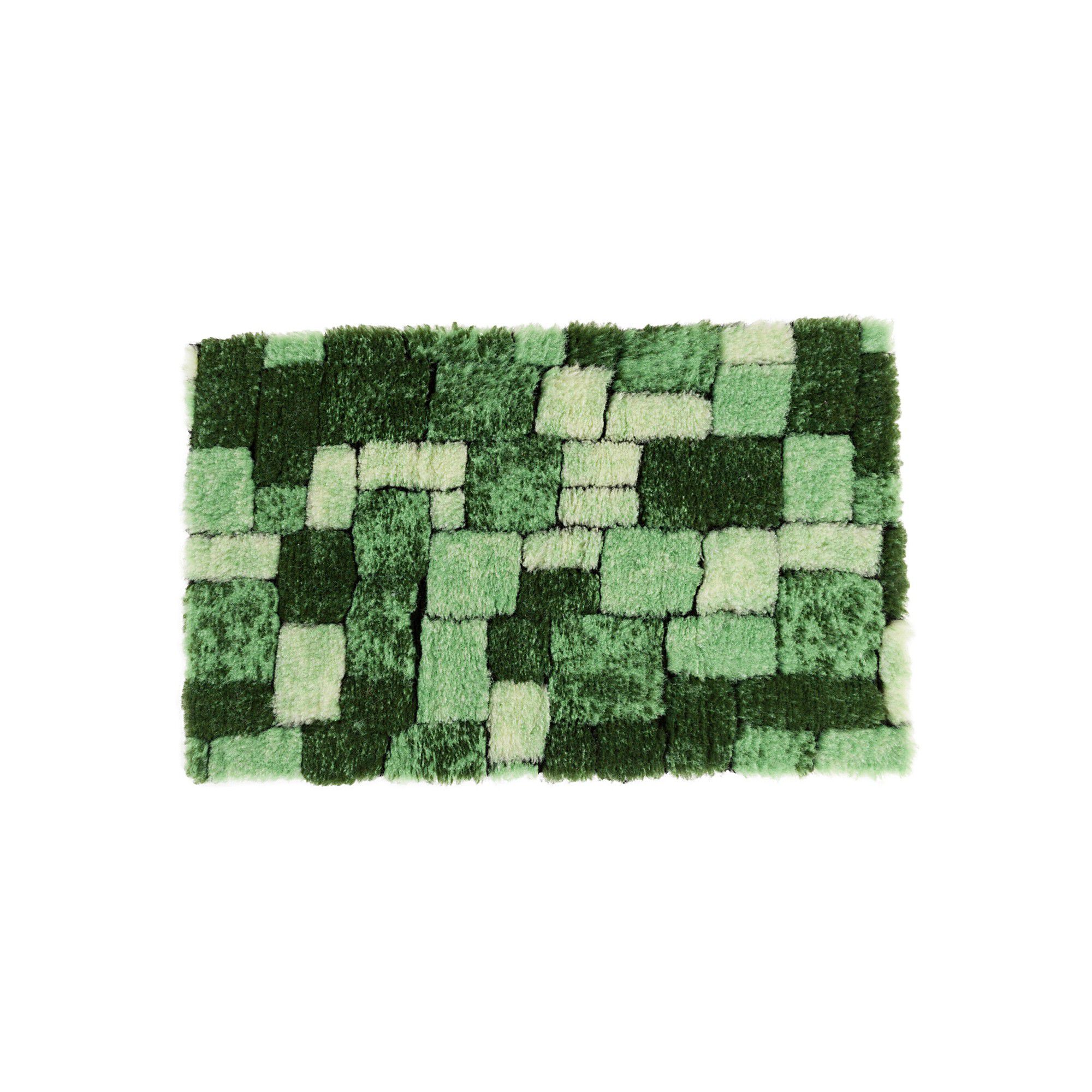 Tapis de bain mosaïque toucher peluche
