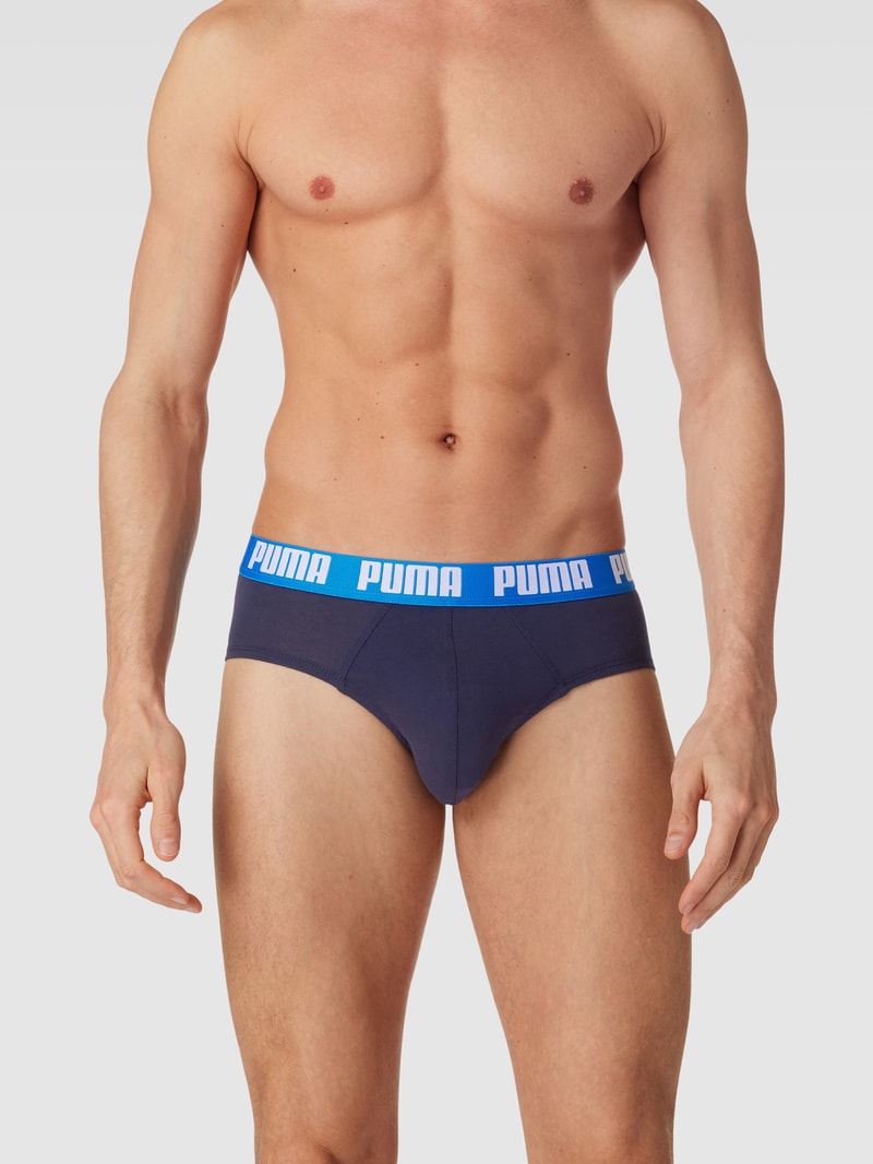 Slip mit elastischem Logo-Bund im 4er-Pack in royalblau