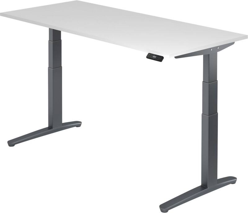 Hammerbacher Sitz-Stehschreibtisch XBHM Grau, Weiß 1.800 x 800 x 720 mm
