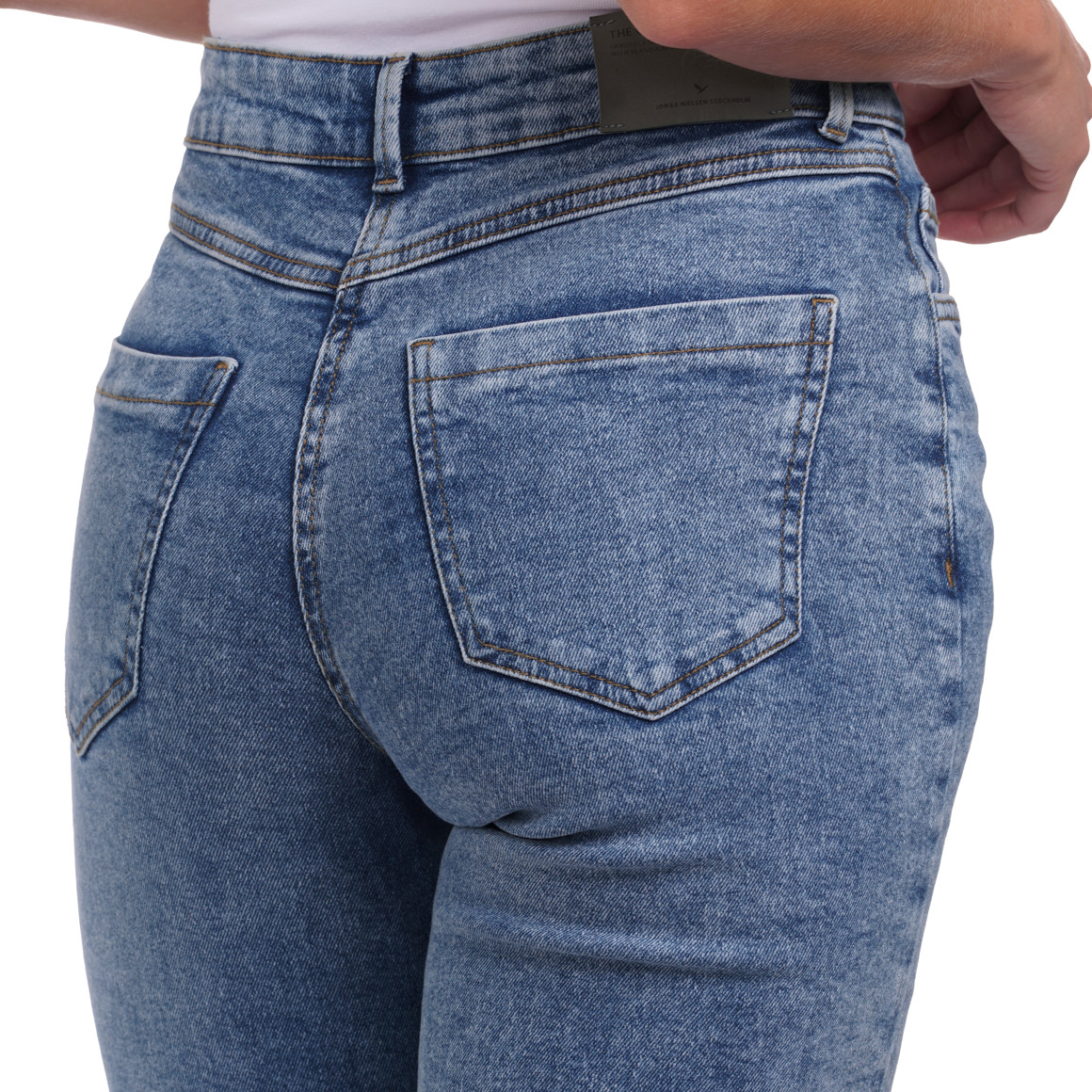 Damen Mom-Jeans mit Used-Waschung