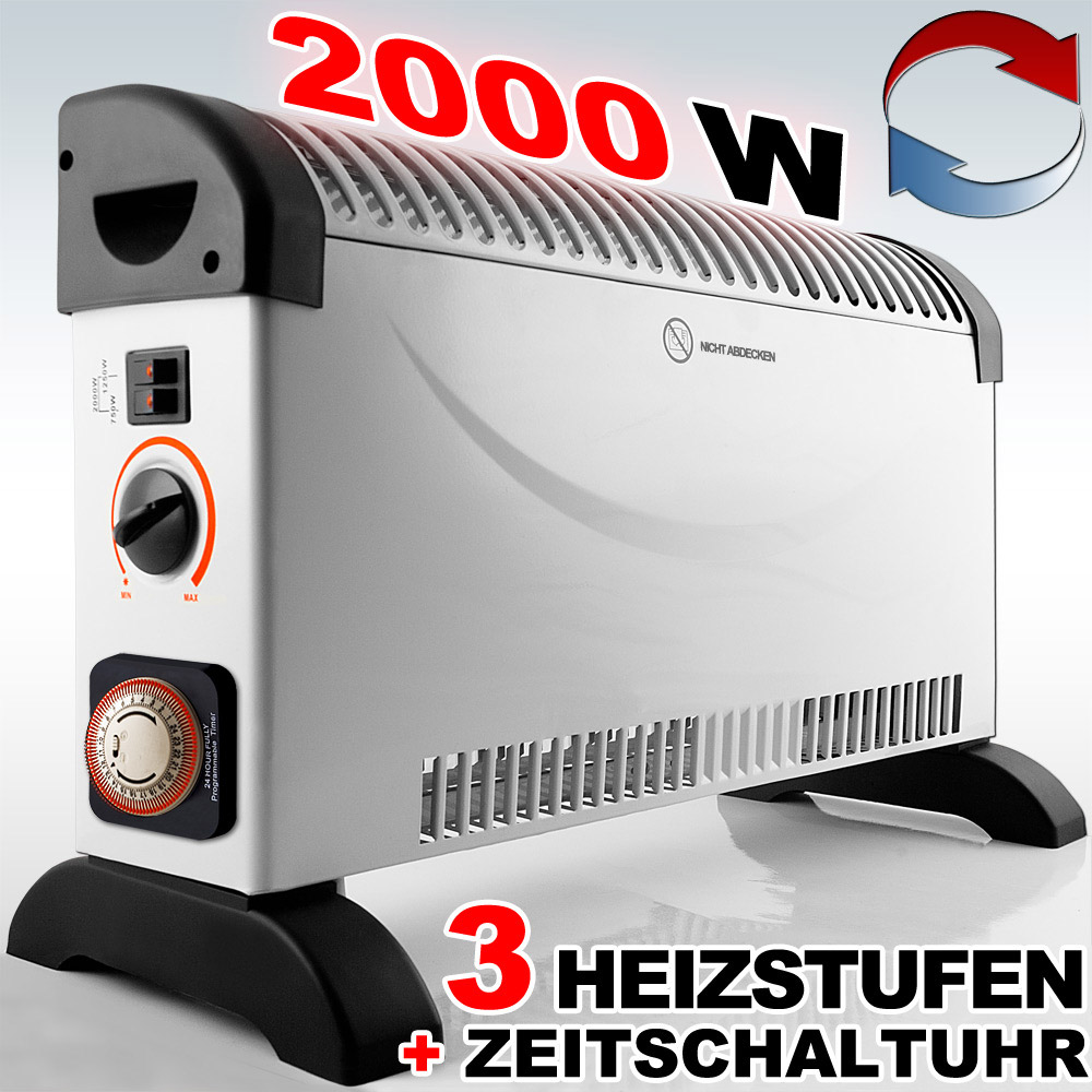 Casaria Deuba Konvektor Heizgerät 2000 W mit 24Std. Timer und Frostwächterfunktion