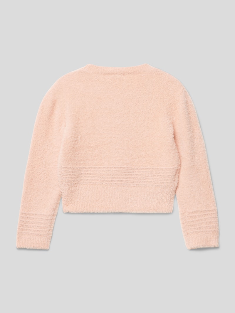Strickpullover in Fell-Optik in hellrosa