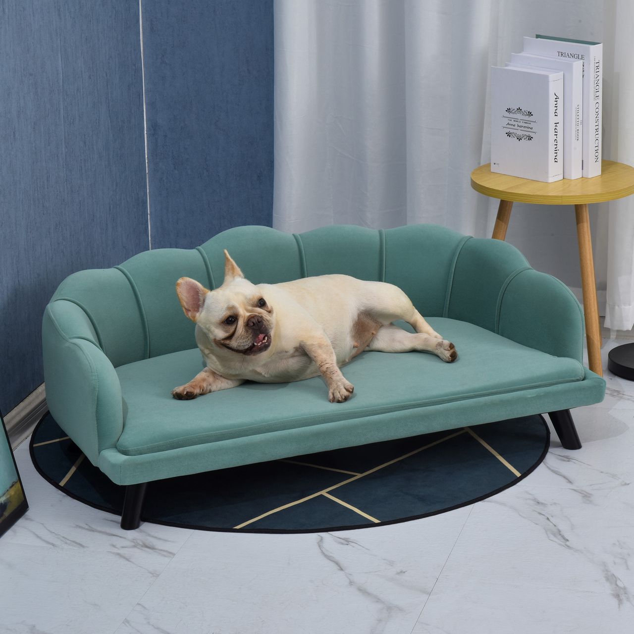 PawHut Hundesofa mit Rückenlehne Haustiersofa Hundebett Katzensofa Weich