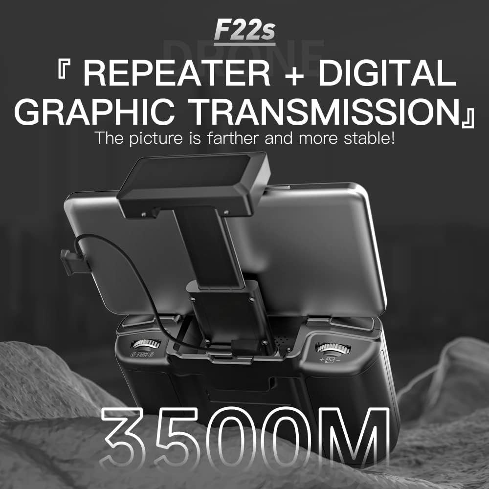 Teeggi SJRC F22S, Laser Hindernis Vermeidung, 3,5 km Flugdistanz Drohne (3840*2160P 30fps, mit Kamera EIS 2-Achsen Gimbal, 35 Minuten Flugzeit, GPS Intelligente)