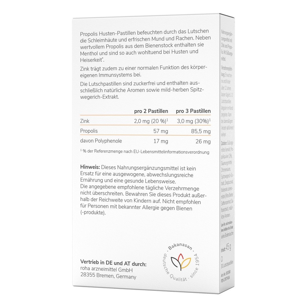 Propolis Husten-Pastillen Honig-Orange