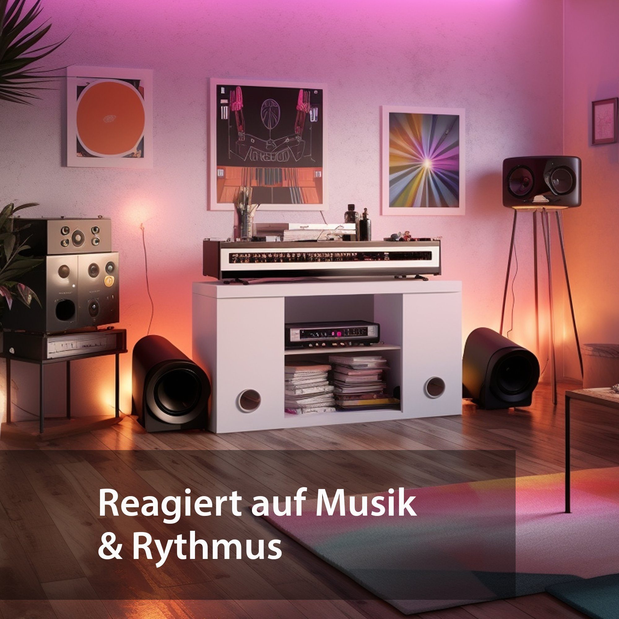 XCOAST LED-Streifen 2m SMARTES SELBSTKLEBENDES LED BAND, dimmbar, 90cm Netzkabel, Music-Sync, 16M Farben, 30 LED/m